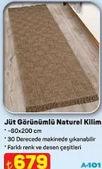JÜT GÖRÜNÜMLÜ NATUREL KİLİM 80X200 CM indirimli fiyat JÜT GÖRÜNÜMLÜ NATUREL KİLİM 80X200 CM fiyat ve kampanya bilgisi